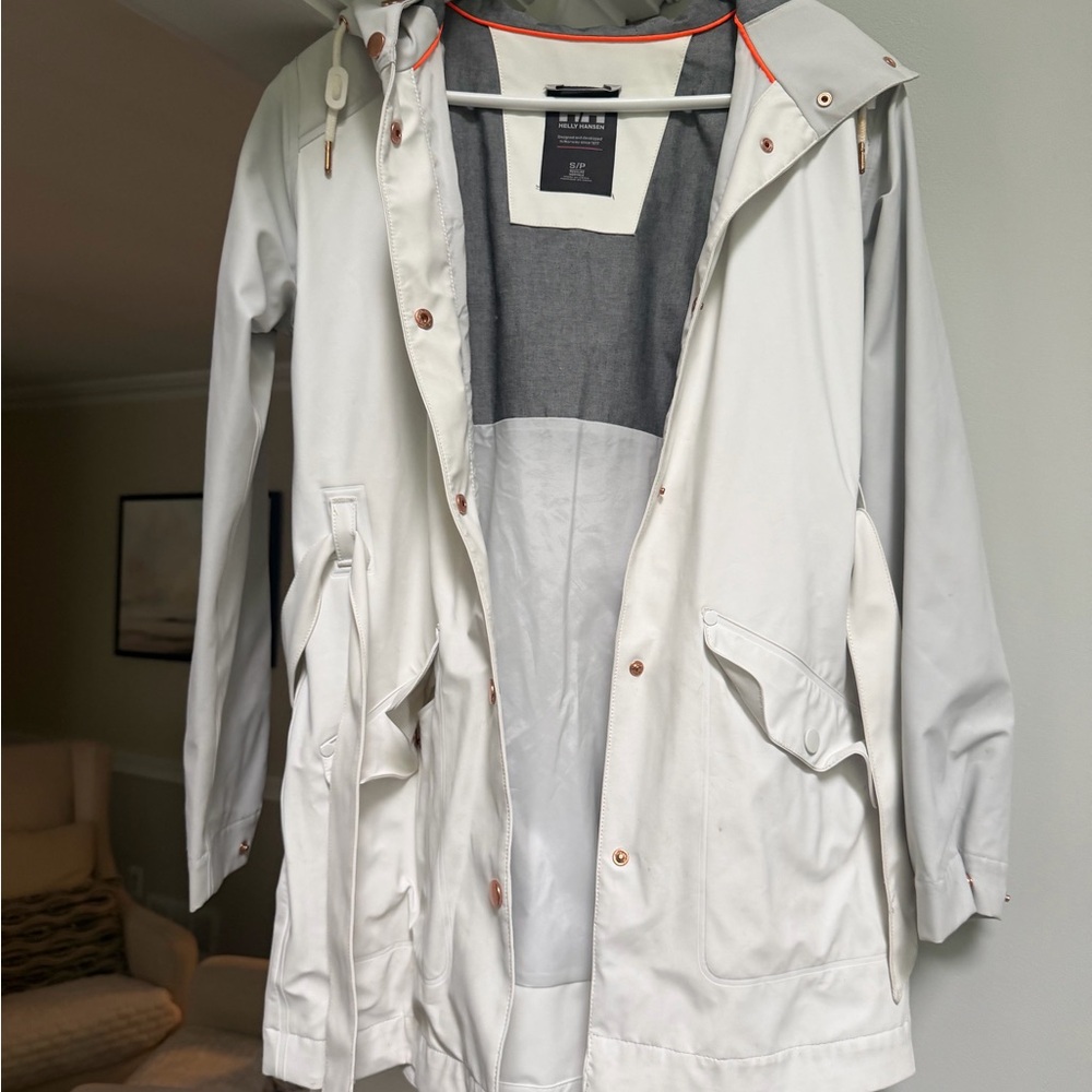 Helly Hansen White lightly worn raincoat